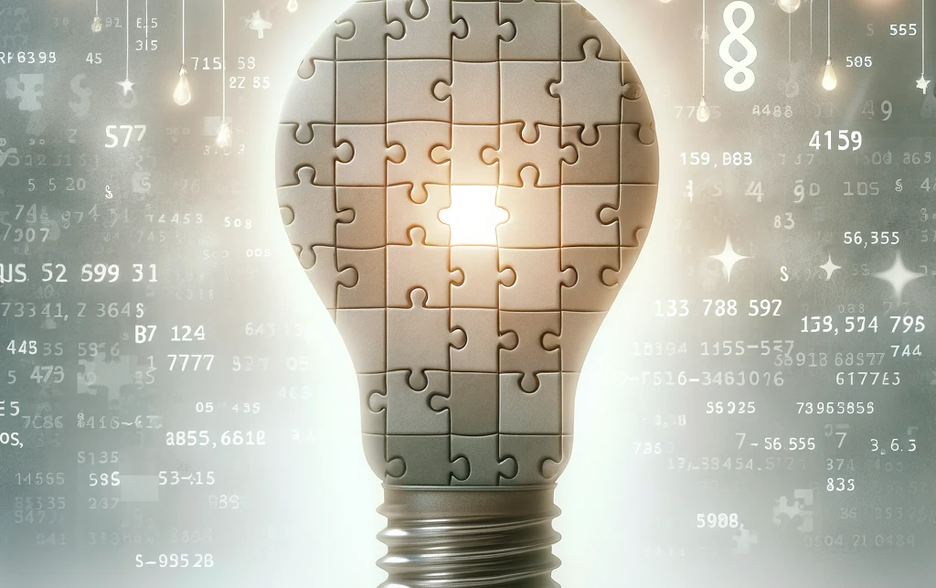 Bombilla compuesta por piezas de rompecabezas, símbolo de aprendizaje sobre impuestos.